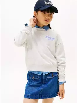 Tommy Hilfiger Tommy Flock Sweatshirt hellblau/light grau heather
