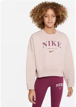 Nike Trend FLC Crew Sweatshirt Regular Fit (FD0885-601) pink oxford