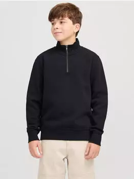 Jack & Jones JJEBRADLEY Sweat Half Zip NOOS JNR Sweatshirt Relaxed Fit (12274854) schwarz