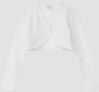 s.Oliver Regular Fit Bolero mit Satinbesatz (2176028) wei&szlig;