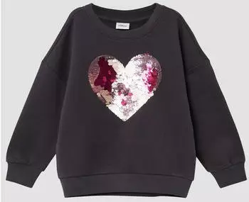 s.Oliver Sweatshirt mit Pailletten Weite Passform (2174134.9866) dunkelgrau