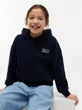 Tommy Hilfiger KG0KG08988 Zip-Up Hoodie mit Rippbündchen dark night navy/weiß