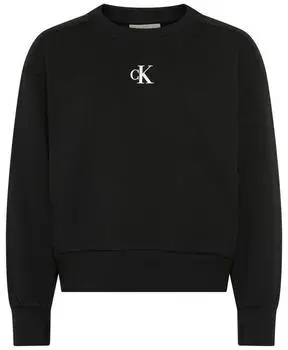 Calvin Klein Glitter Monologo CN Sweatshirt schwarz/weiß