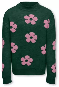 Only KOGNAJA L/S Flower Pullover KNT Strickpullover (89421944) pineneedle pattern:mauve orchid flowers
