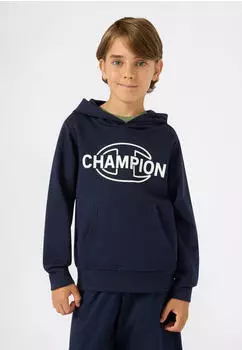 Champion Legacy Boy Big Logo Hoodie Kapuzensweatshirt Standard Fit (27144269) blau