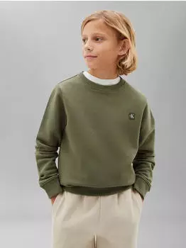 Calvin Klein Mini Badge Regular Fit Sweatshirt (LV1CKTJB11) dusty olive
