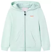 vidaXL Kinder-Kapuzenpullover mit Rei&szlig;verschluss Helles Minzgr&uuml;n 92
