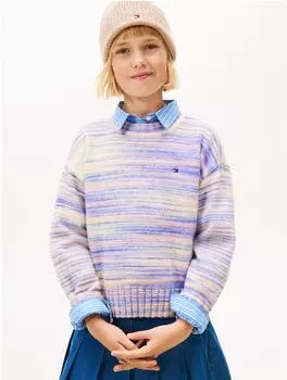 Tommy Hilfiger Melange Sweater Regular Fit lila/hellorange/blau
