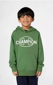 Champion Legacy Boy Big Logo Hoodie Kapuzensweatshirt Standard Fit (307253) grün