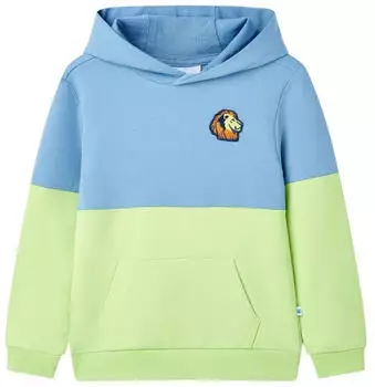 vidaXL Kinder Kapuzenpullover mit Rei&szlig;verschluss (12594) blau und zartgelb