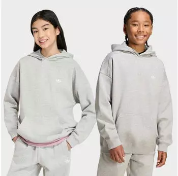 Adidas Loose Full Zip Fleece Kapuzensweatshirt graumeliert