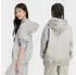 Adidas Loose Full Zip Fleece Kapuzensweatshirt graumeliert