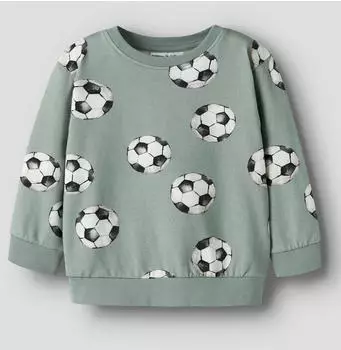 Name It Nmmsaku Ls Nreg SWE Bru Sweatshirt (61652332) pastellgrün/schwarz/weiß