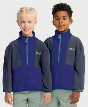 Jack Wolfskin Colorblock Taunus HZ K Mock Neck Pullover Halfzip (70188560) glow ink