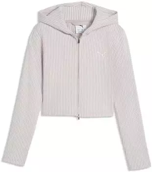 Puma Essentials Slim Gerippter Hoodie Sweatjacke (637800_49) misty pink heather