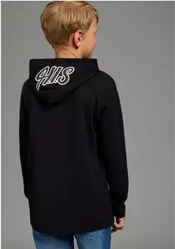 H.I.S Jeans Kapuzenshirt mit Stickerei (19911015) schwarz