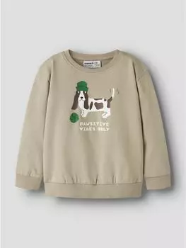 Name It NMMNILIUS LS NREG SWE BRU PB Sweatshirt Regular Fit (42649705) beige/dunkelbraun/gr&uuml;n/wei&szlig;