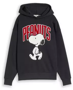 Tom Tailor Kapuzensweatshirt mit Peanut-Print coal grey