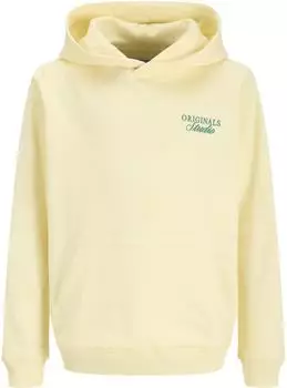 Jack & Jones Jornorrebro Typo Back Sweat Hood Kapuzensweatshirt Relaxed Fit (12284069) pastel yellow