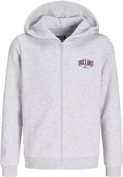 Jack & Jones JJAERO Sweat Zip Hood JNR Kapuzensweatjacke Regular Fit (12299548) white melange