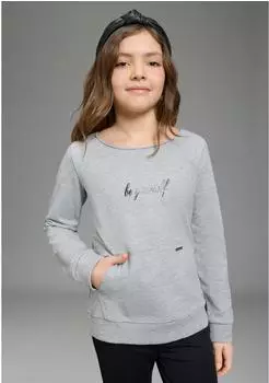 Bruno Banani Sweatshirt mit Rundhalsausschnitt und Folienprint (65028626) graumeliert