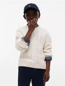 Tommy Hilfiger Lurex Stripe Sweater Slim Fit Strickpullover (KB0KB10626) ivory petal
