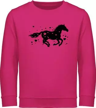 Shirtracer Running Horse Kids Sweatshirt Pullover fuchsia