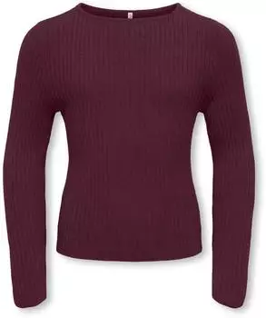 Only KOGIBI LS RIB Boatneck CP KNT NOOS Strickpullover winetasting