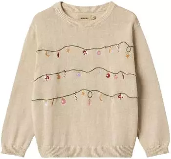 Wheat Knit Pullover Embr. Lisa Rundhals Pullover (14236928) sanftes wei&szlig;