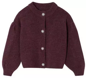 Vertbaudet Strickjacke Mädchen pflaume