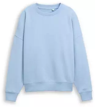 Tom Tailor Oversize Sweatshirt mit R&uuml;ckenprint und Rippb&uuml;ndchen (1048556) hellblau/basaltgrau