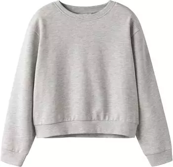 Name It NKFMILLE SHORT NREG LS SWE O-NECK NOOS Sweatshirt (13251669) light grey melange