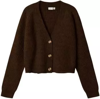 Name It NKFHOLLY BOXY SHORT KNIT CARD NOOS Cardigan Boxy Fit (13237218) chocolate plum