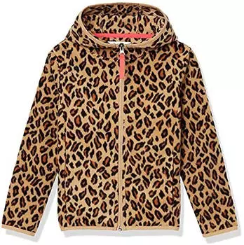 Amazon Essentials Fleece-Kapuzenpullover mit Reißverschluss (AE-G-FW20-OTW-118) kamelbraun tiermuster