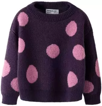 Name It NMFOLISA LS KNIT BF Rundhalspullover Regular Fit aubergine/rosa