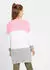 bonprix Langer Pullover mit Blockstreifen, Regular Fit puderrosa/wollweiß/grau gestreift
