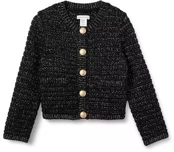 Amazon Essentials Girls' Uniform Cardigan Sweater Slim Fit mit Rundhalsausschnitt (AEGL46082S25) schwarz