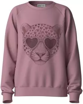Name It NKFVENUS LS NREG SWEAT BRU Sweatshirt Regular Fit lilas print:leopard/mauve/beere
