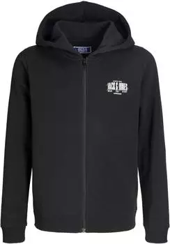 Jack & Jones JJAERO Sweat Zip Hood JNR Kapuzensweatjacke Regular Fit (12299548) schwarz