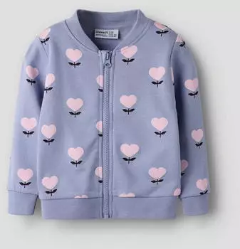 Name It NMFOLINIAS LS SWE CARD BRU PB Sweatjacke (49686030) lavender icing/lila/rosa/weinrot