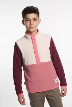 Trollkids Kid's Flekkefjord Half Zip frozen berry/sandstone