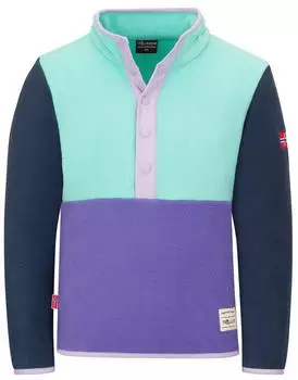 Trollkids Kid's Flekkefjord Half Zip wisteria purple/aqua mint