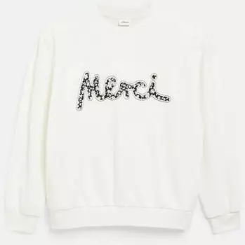 s.Oliver Sweatshirt mit Applikation Oversize (2181002) sanftes weiß