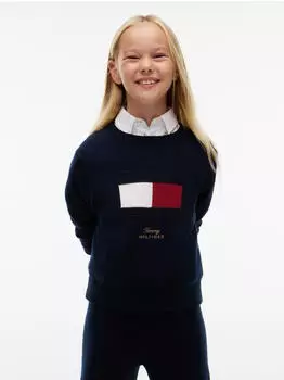 Tommy Hilfiger Strickpullover mit Wolle Regular Fit (22287866) navy/feuerrot/offwhite