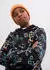 bonprix Hoodie aus weichem Baumwoll-Mix (25158629) schwarz graphisch