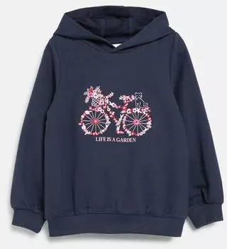 s.Oliver Kapuzensweatshirt mit Frontprint (2181588) marine/bunt