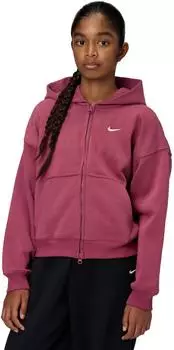 Nike G NSW Studio Fleece OS FZ HD Kapuzensweatjacke (IM4904) pink smoke/white