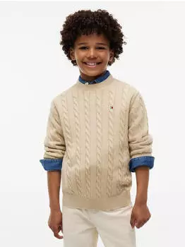 Tommy Hilfiger Cotton Cable Sweater (KB0KB09753) beige