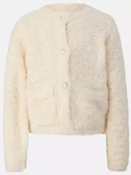 s.Oliver Strickjacke aus Teddyplüsch im Loose Fit / beige 2183734.0403.