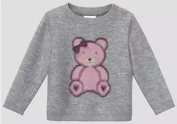 s.Oliver Unisex Strickpullover mit Bären-Motiv grau 2184349.95F5.